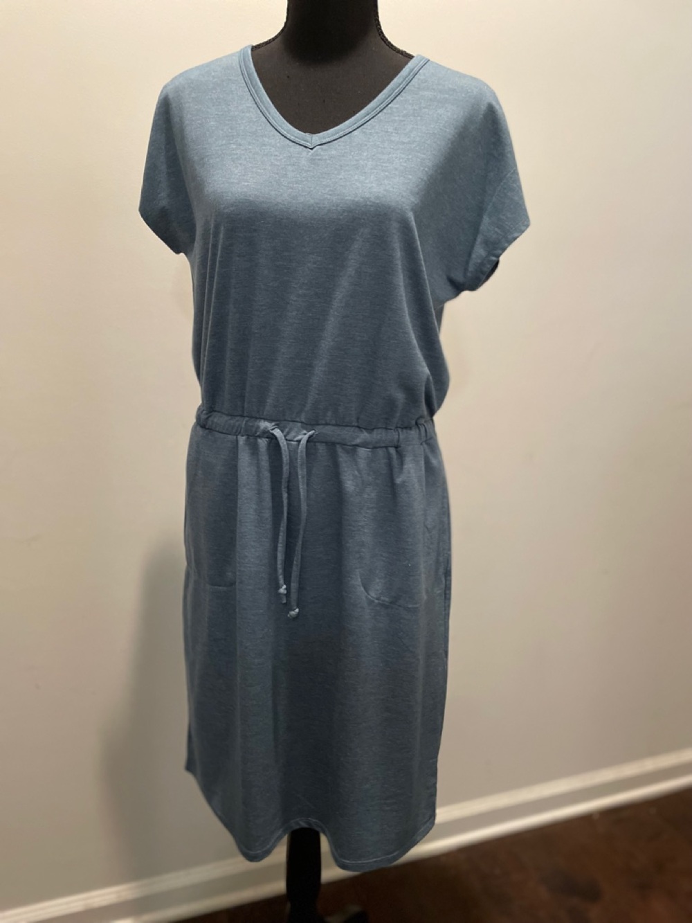 32 Degrees COOL Drawstring Mini Dress Size S Heather Indigo